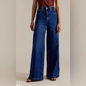 Free People We The Free Kellee High-Rise Palazzo Jeans. Blue night